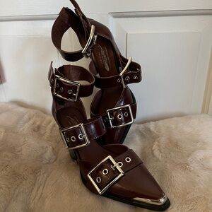Feee Peoplex Jeffrey Campbell buckle booties